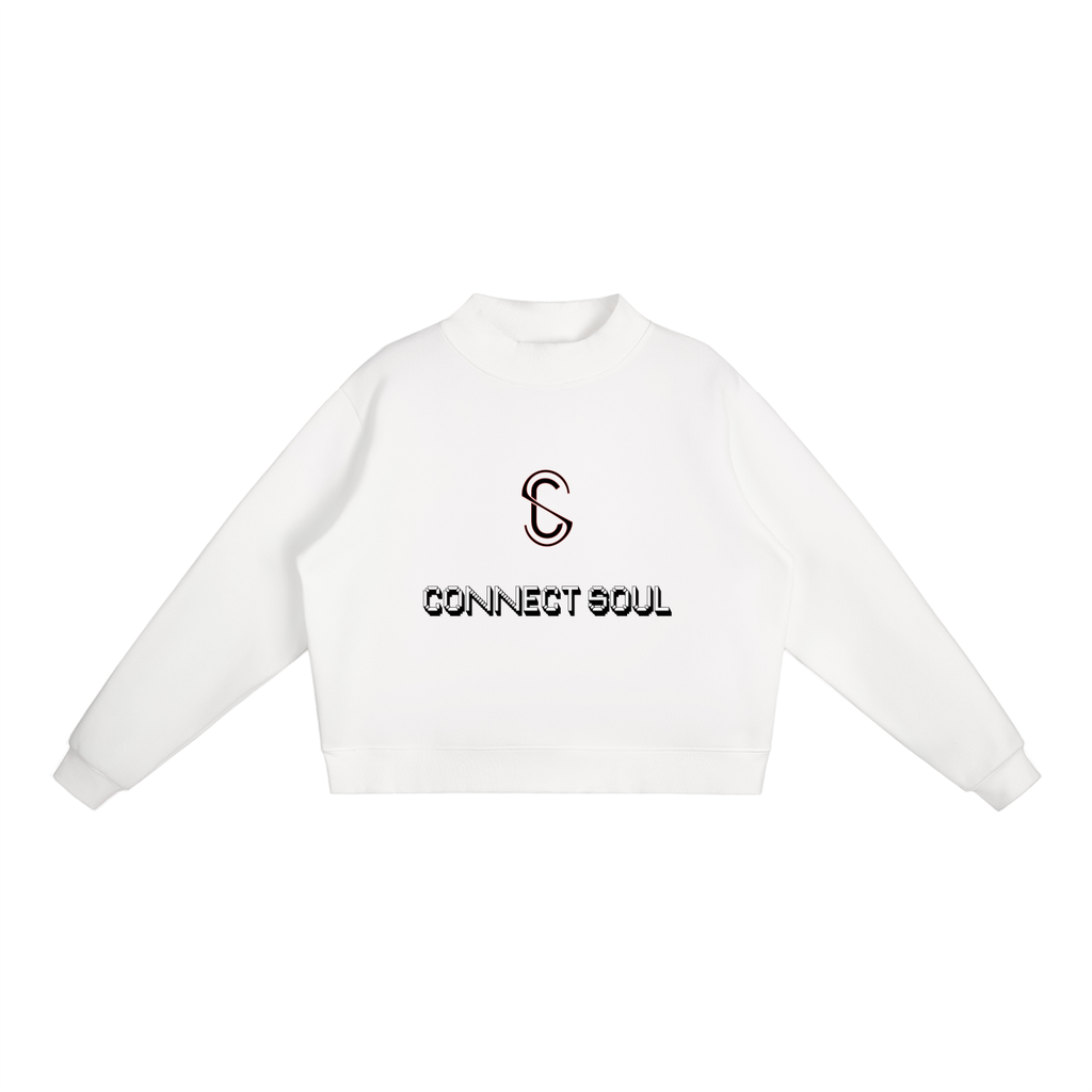Essential Fleece Mock-Neck Crew Sweatshirt