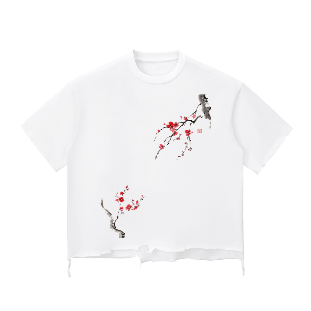 Snow Wash Raw-Hem Boxy T-shirt