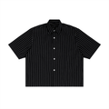 Unisex Striped Boxy Button-Up Shirt