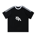 Contrast Tape Crewneck Cotton T-Shirt