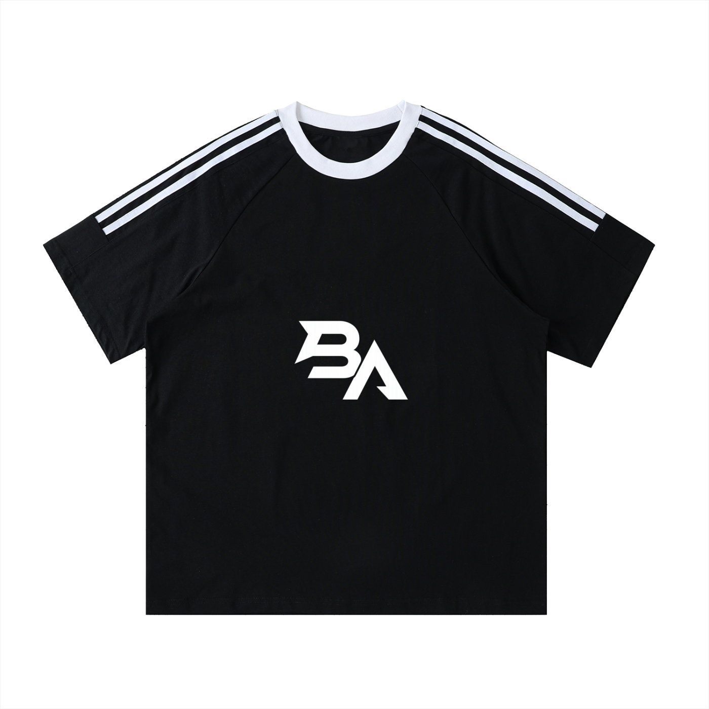 Contrast Tape Crewneck Cotton T-Shirt