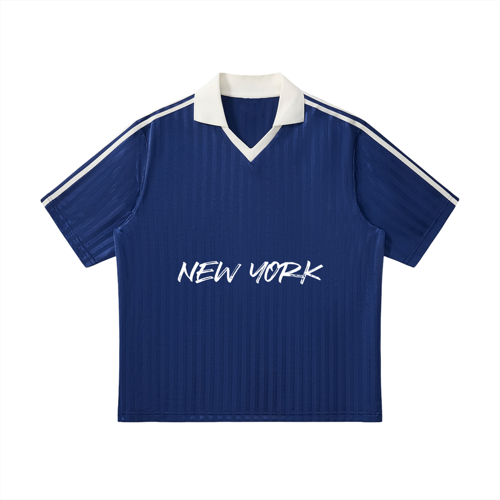 Contrast Collar Striped Soccer Jersey
